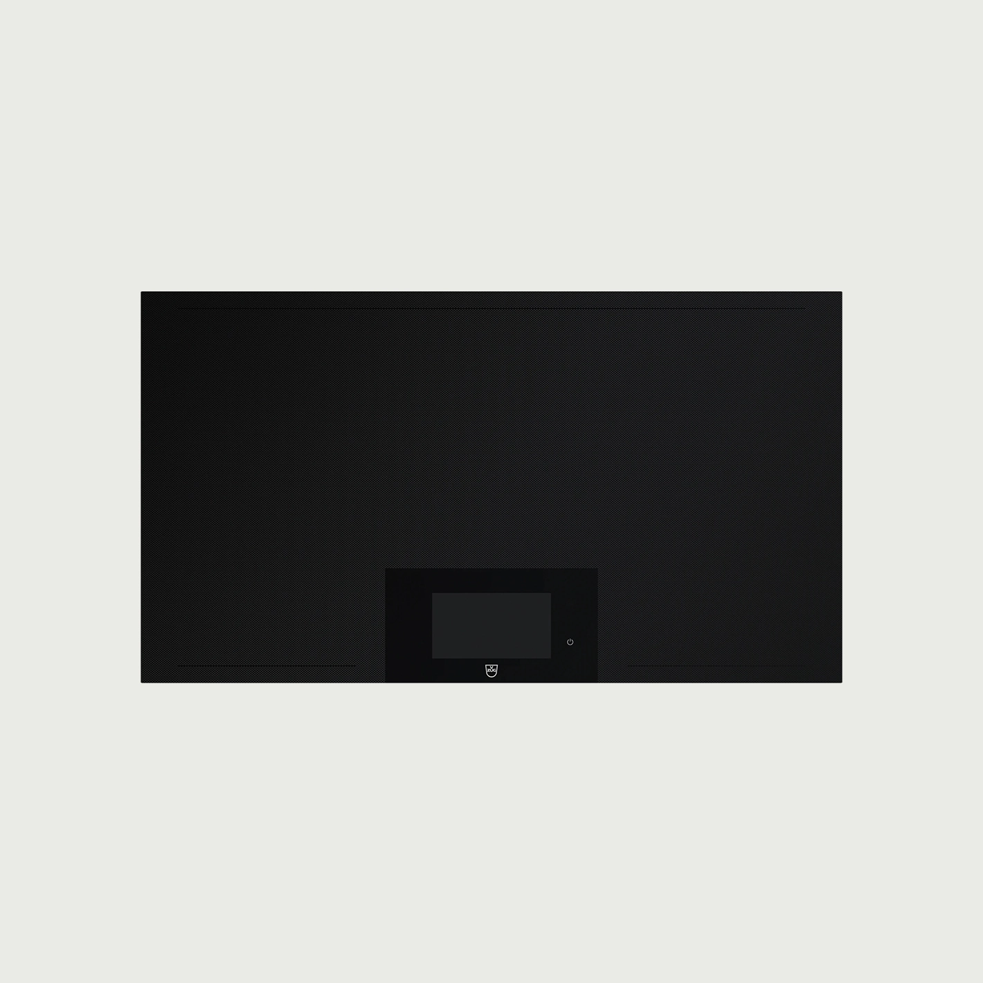 Modernes, schwarzes Induktionskochfeld mit integriertem Display, glatt und minimalistisch gestaltet.